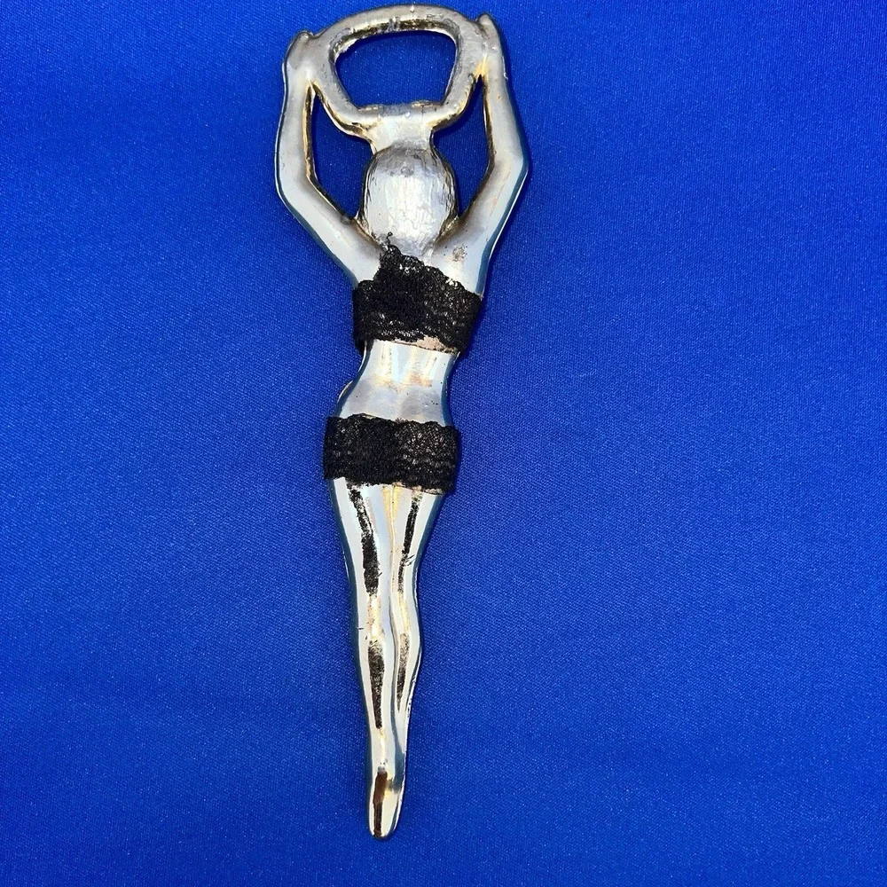 Bottle Opener Figural Female Cast Metal Nude Barware Naked Bar Tool Artsy